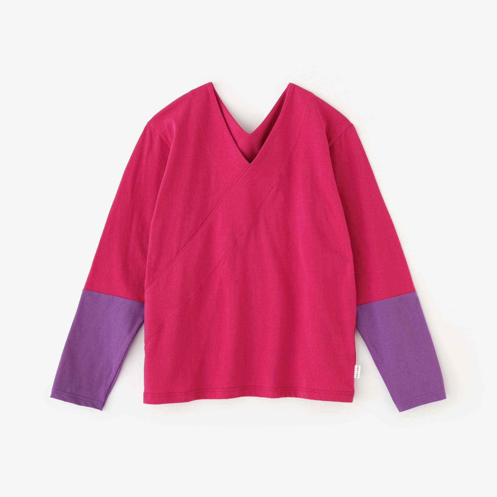 抜衿ジバン 違い袖 三〇単／牡丹色（ぼたんいろ）×葵色（あおい