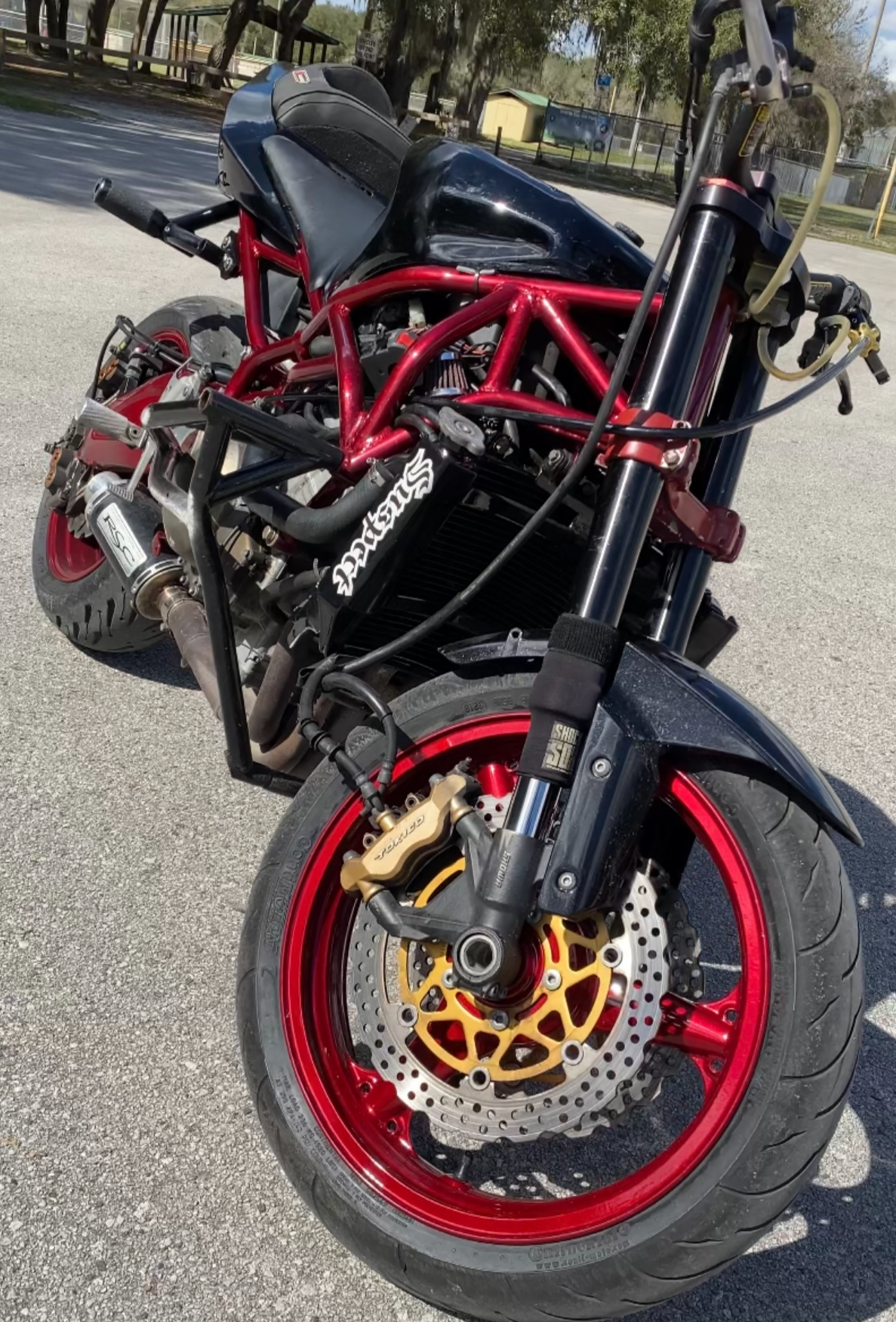 03-04 Kawasaki ZX6R Radiator Cage – Suspect Stunt Parts