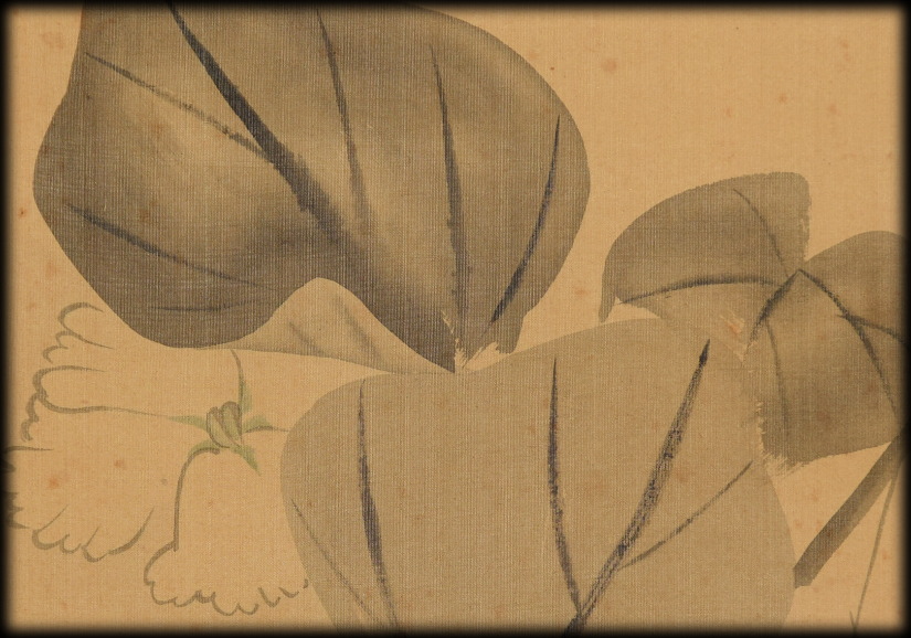 松村景文「月下瓢箪に蝙蝠図」：B-2420[掛け軸]古美術谷口