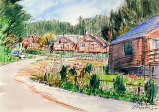 ヨーロッパの街並みスケッチ－安曇野の四季（2）