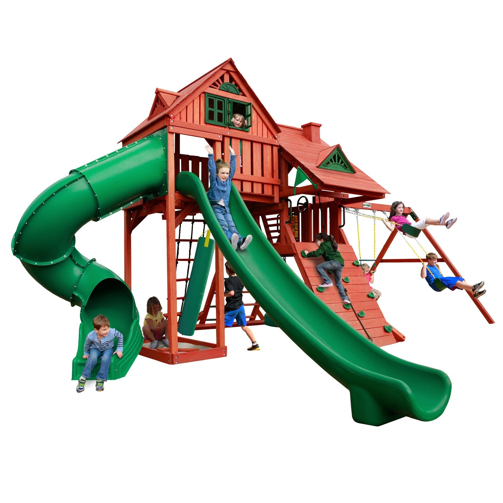 Sun Palace Deluxe Wooden Swing Set | WillyGoat Playgrounds
