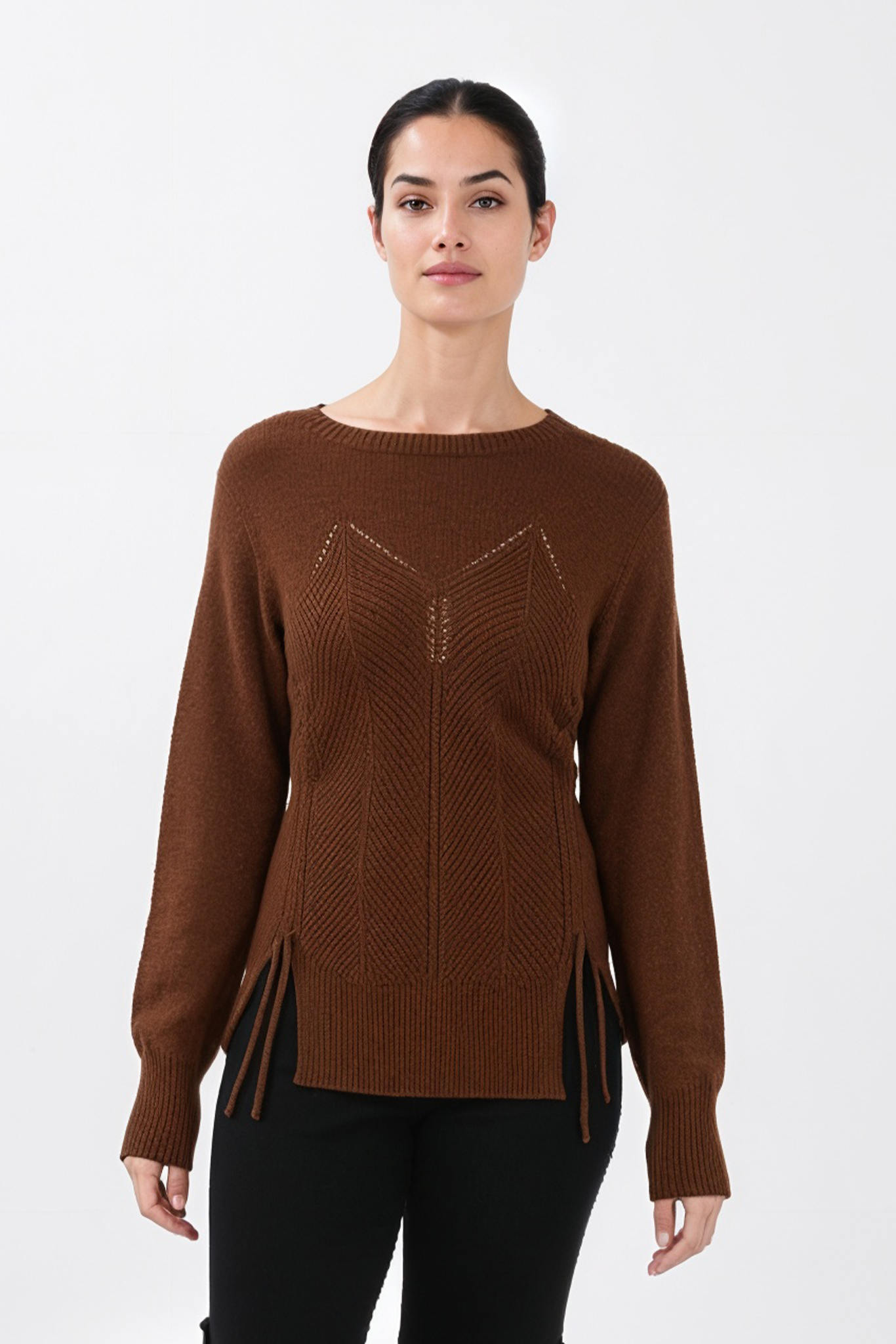 Cashmere Corset Sweater in Brown – Ximena Kavalekas