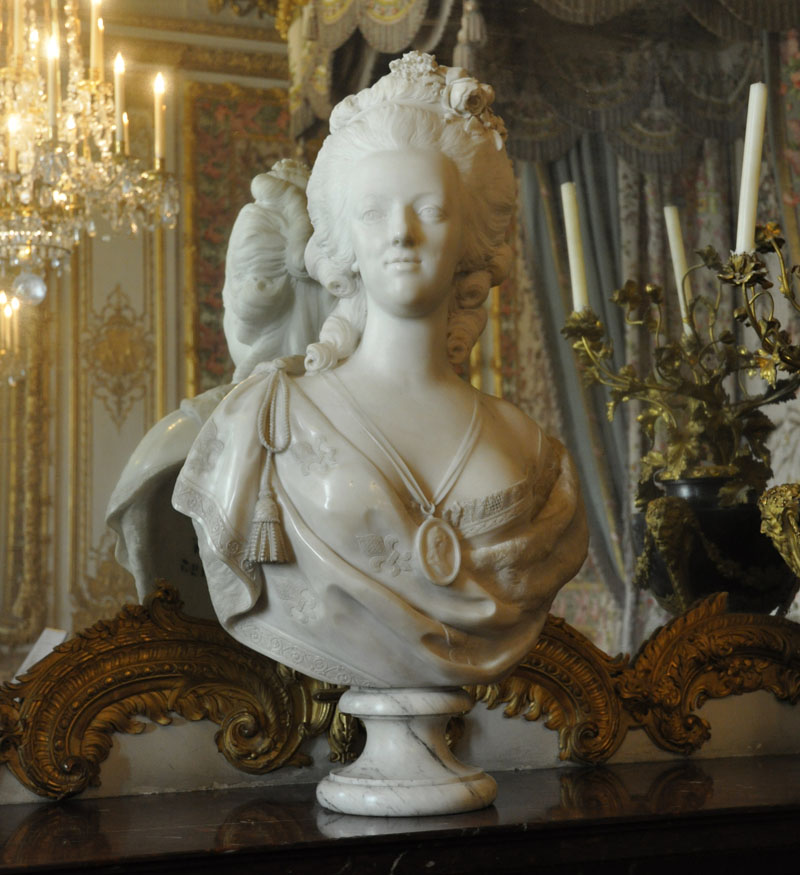 フランスアンティーク マリーアントワネット大理石胸像 1900年頃 Pugi