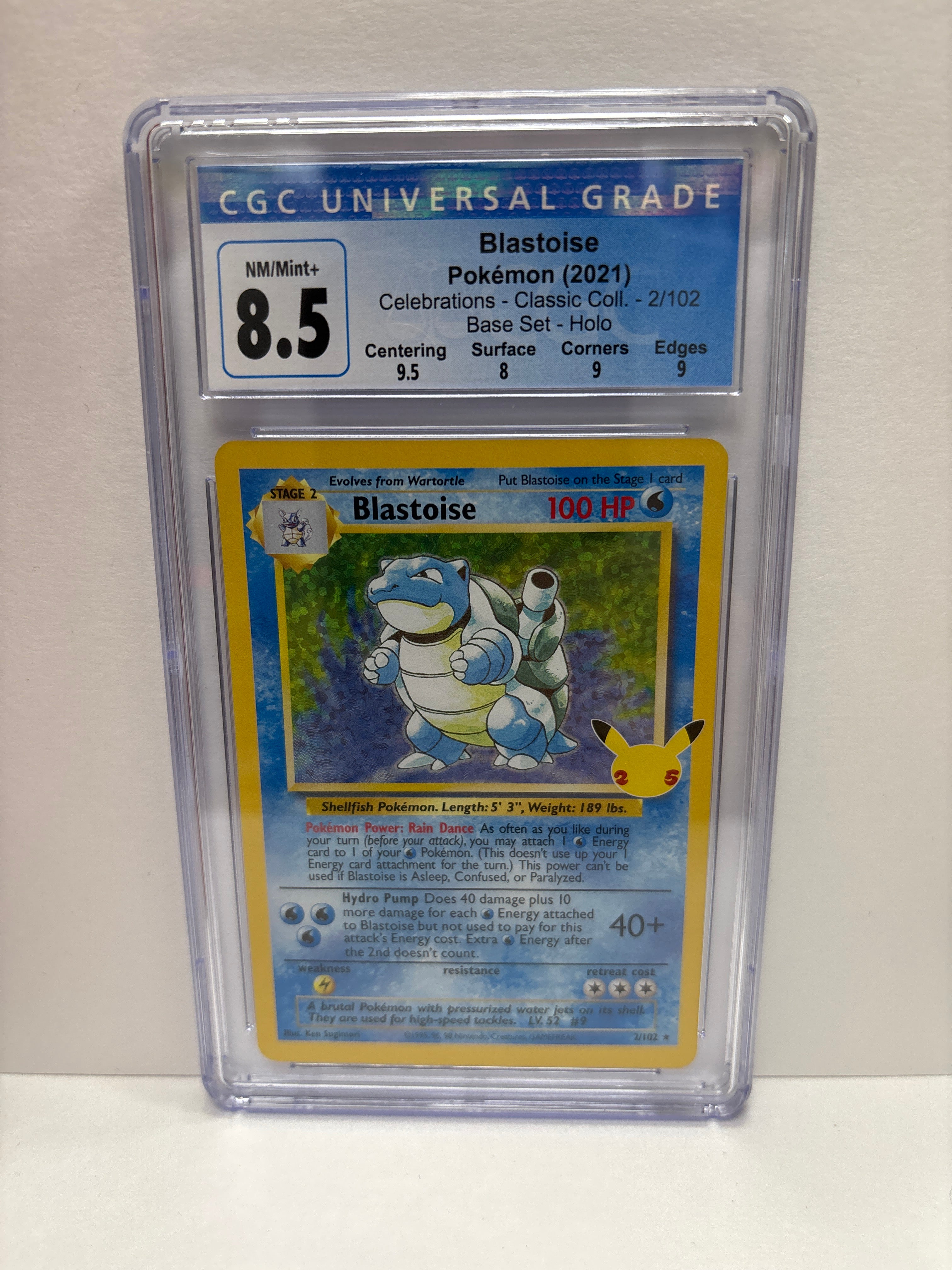 Pokemon Blastoise 2/102 Celebrations (2021) CGC 8.5 – Zapp! Comics
