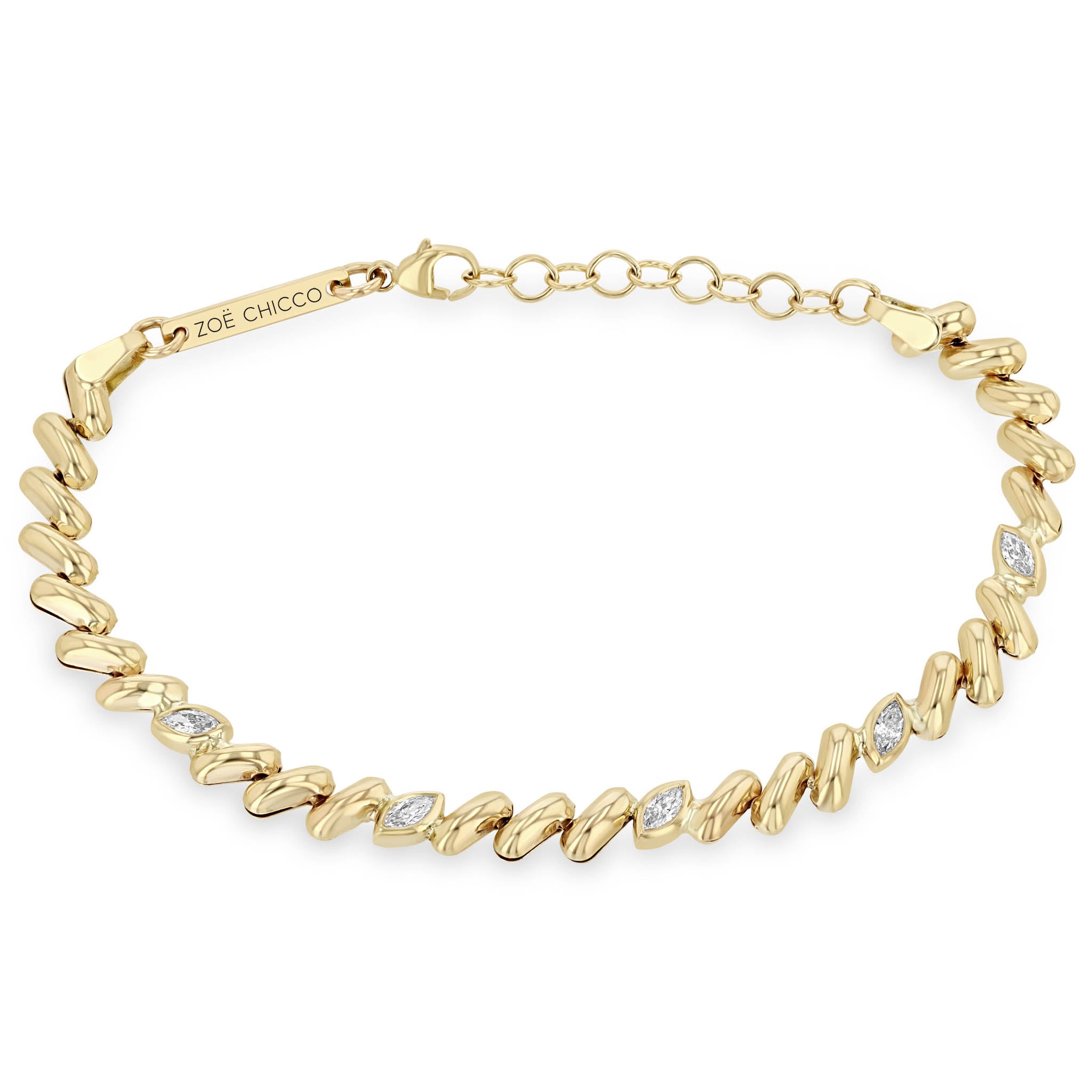 Zoë Chicco 14k Gold 5 Marquise Diamond Station San Marco Chain