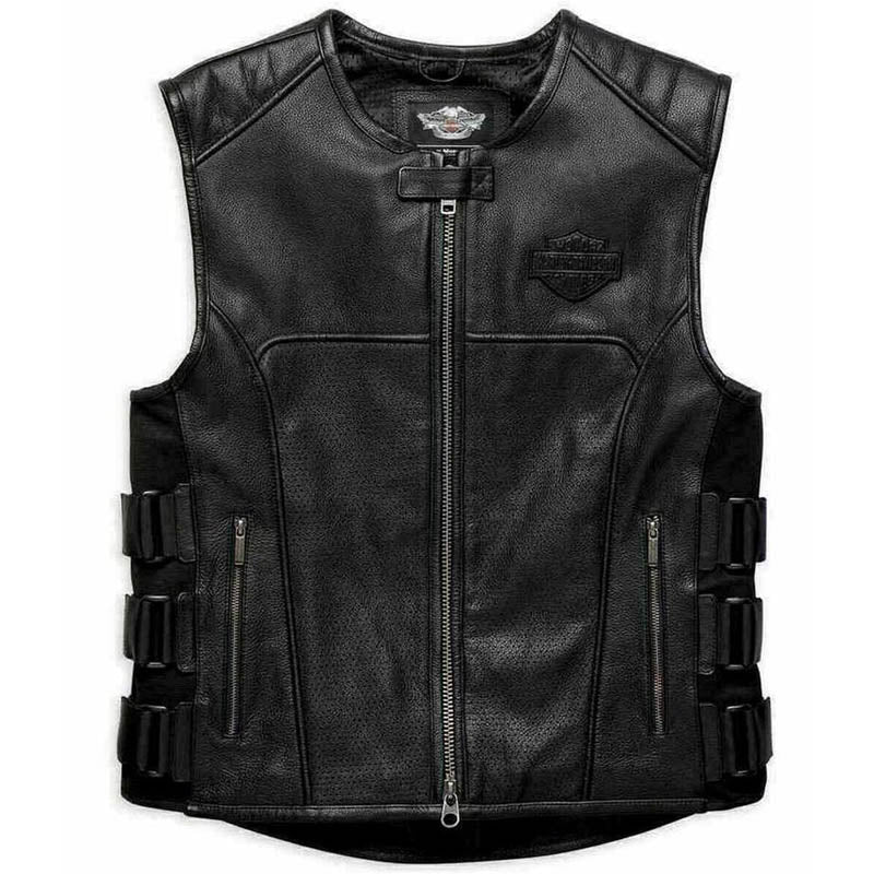 Harley Davidson Black Leather Vest - Buy Leather Motorcycle Vests