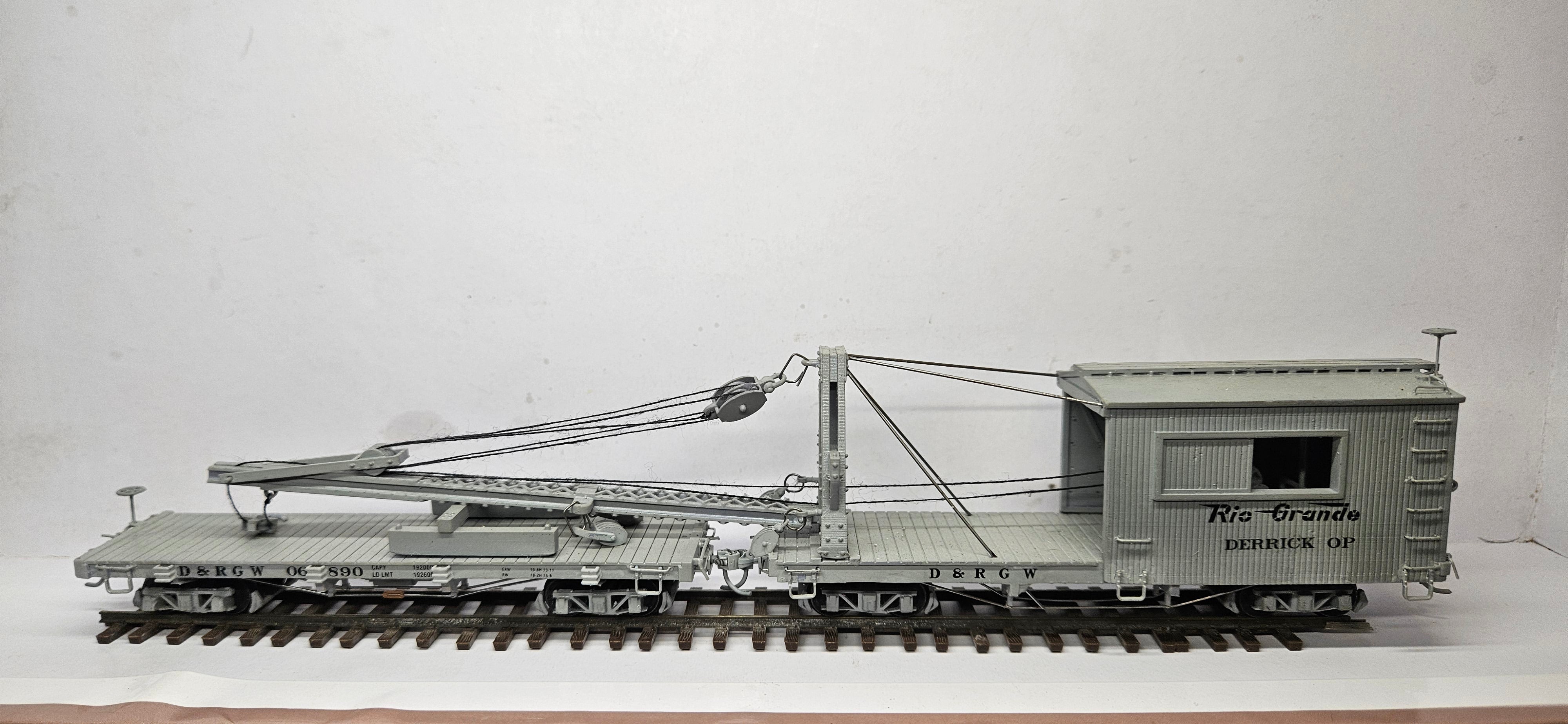HOn3 D&RGW Derrick OP and Idler Car Kit – 3Dp Train
