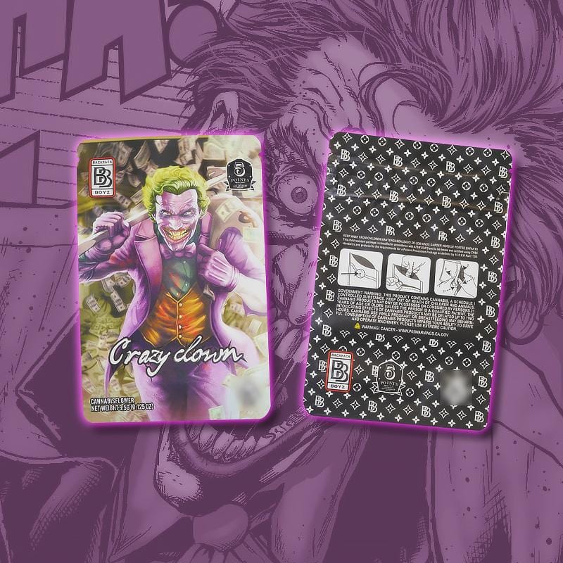 Joker “Crazy Down” Plastic Zip Pouch – Fast Delivery | 420