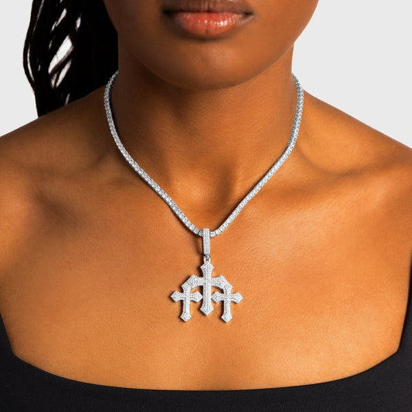 Triple Cross Pendant - 6 ICE