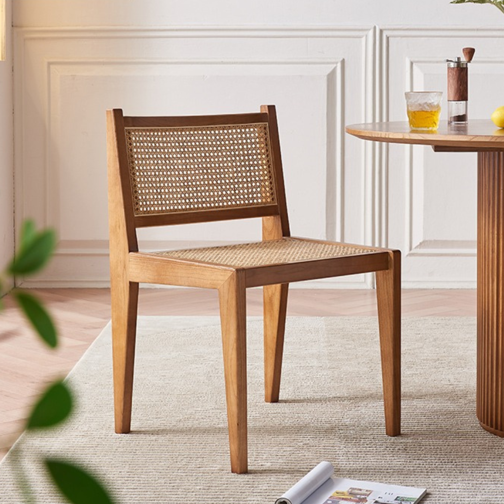 無垢材×ラタンのおしゃれダイニングチェア｜北欧風 – 6JOHAN