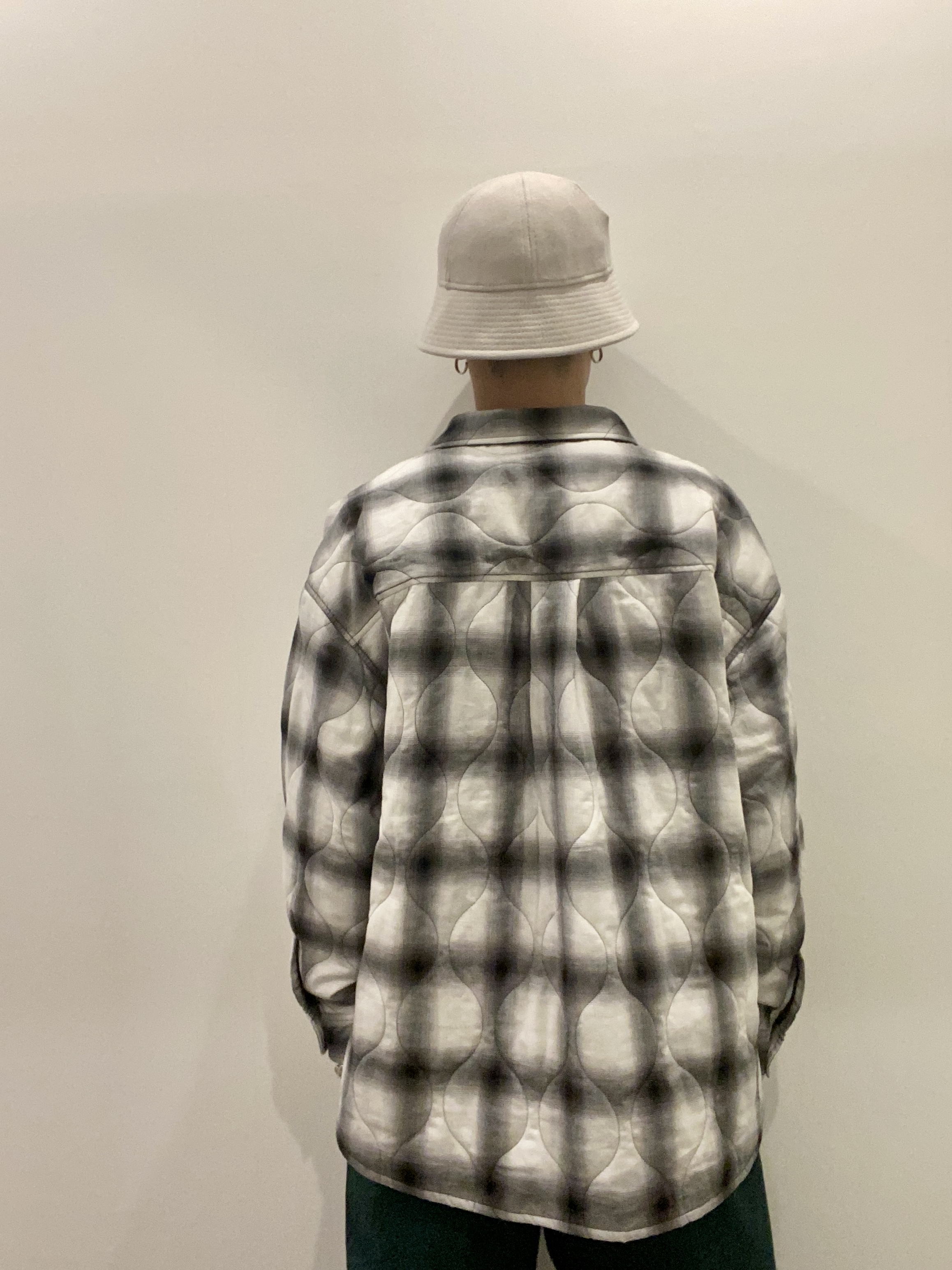 COOTIE / Ombre Check Quilting CPO Jacket -Off White×Black- | 80