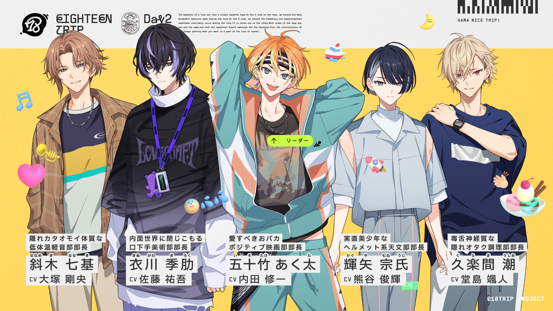 Day2 キャラクター＆キャスト公開！ | 【公式】18TRIP（エイトリ）