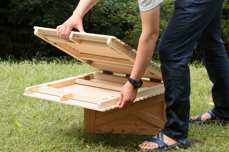 196 KUROSON370F 2つ折り ウッドテーブル 2つ折りウッドテーブル