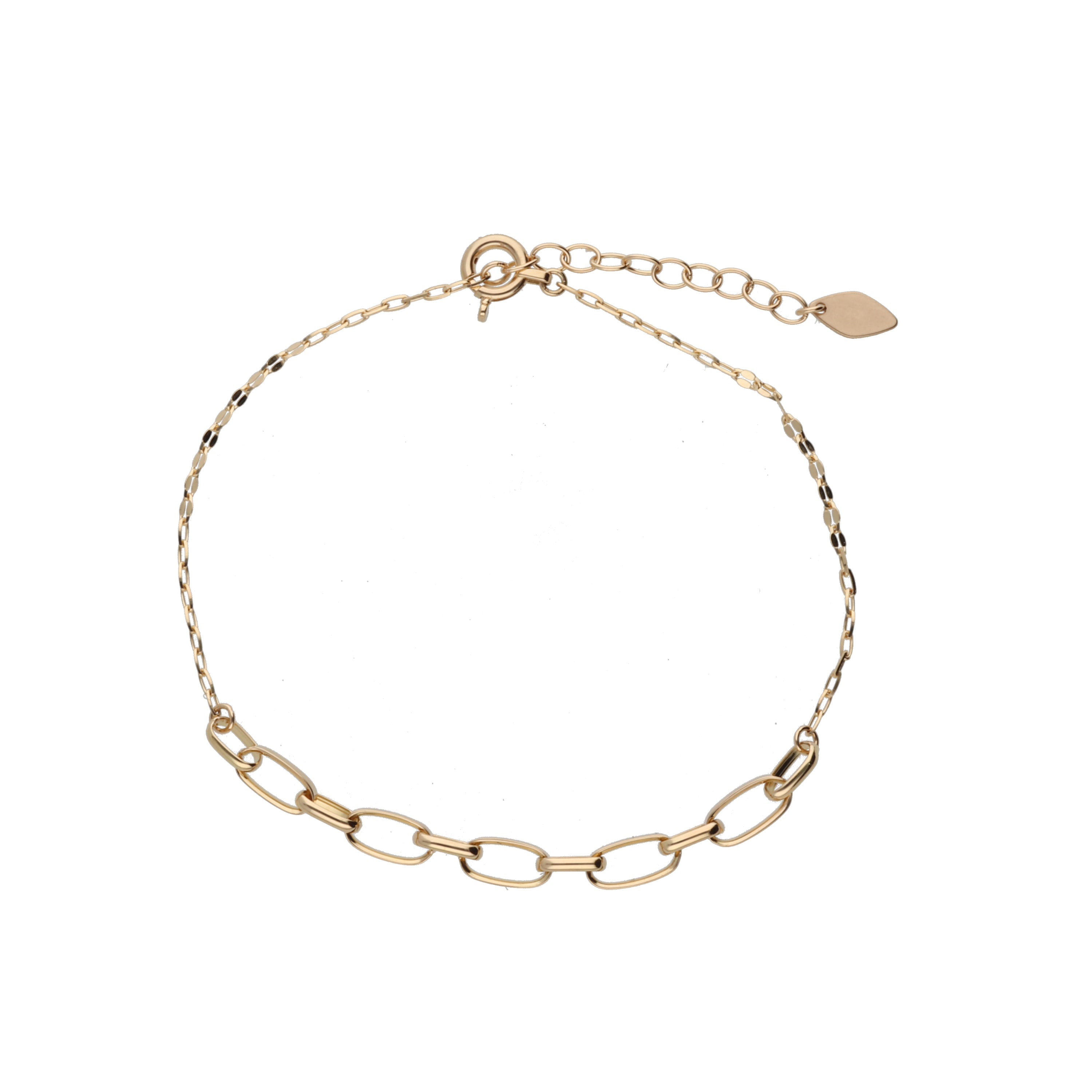 K18 甲丸線ハンドメイド チェーンブレスレット｜GD7009