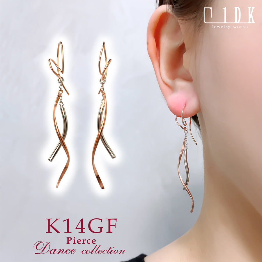 K14GF 舞い躍る軌跡 ピアス｜GFP1335PW