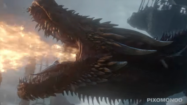 火を噴くドラゴン。海外ドラマ『ゲーム・オブ・スローンズ』最終章の