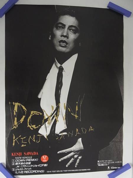 茨城県下妻市の懐かしのポスターの買取実績！沢田研二 「DOWN」 販促