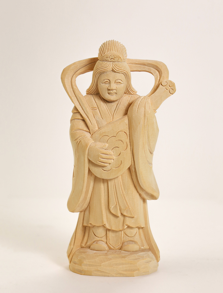 弁財天｜木彫像ki-1908（zo-81） | 津山銘木有馬店