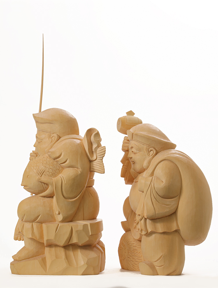 恵比寿大黒｜木彫像ki-1301（zo-32） | 津山銘木有馬店