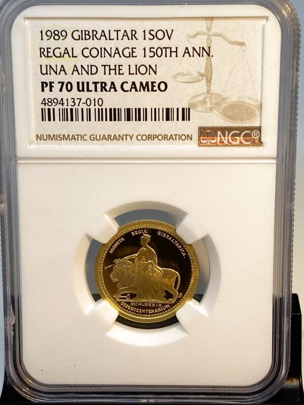 最高鑑定4枚/発行枚数1989枚】イギリス 1989年 ウナ＆ライオン金貨 1