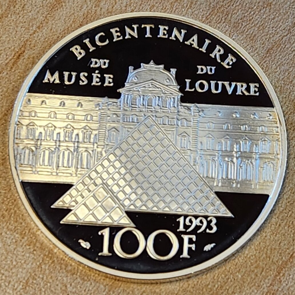 1993年_フランス_100F銀貨_ルーブル美術館200周年_ミロのビーナス_箱