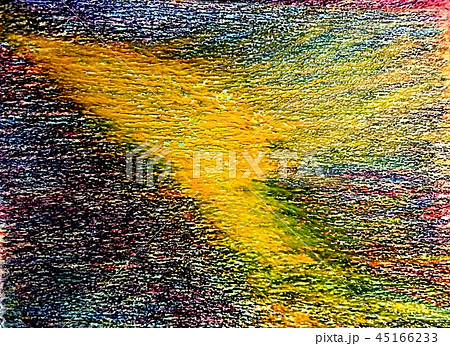 抽象画 クレヨン画 イメージ 神 神秘 クレヨン 鳥 光のイラスト素材