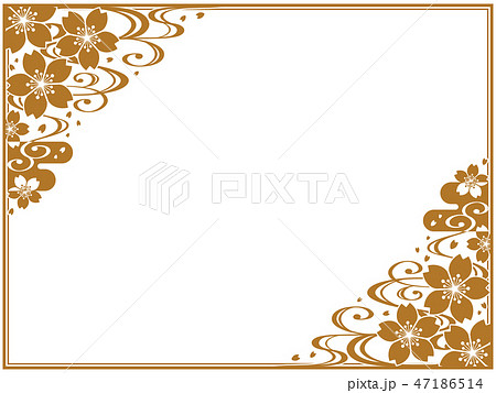 和風な桜の金のフレームのイラスト素材 [47186514] - PIXTA