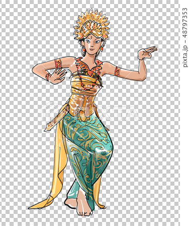 バリ島の踊りのイラスト素材 [48797353] - PIXTA