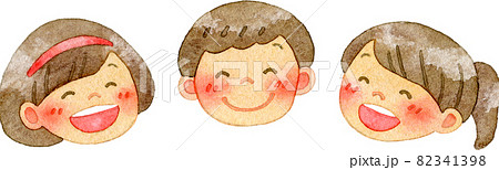 笑顔の子供たちの水彩イラストのイラスト素材 [82341398] - PIXTA