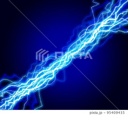 雷 閃光 青のイラスト素材 [95409435] - PIXTA