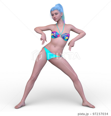 ビキニ姿の女性のイラスト素材 [97237034] - PIXTA