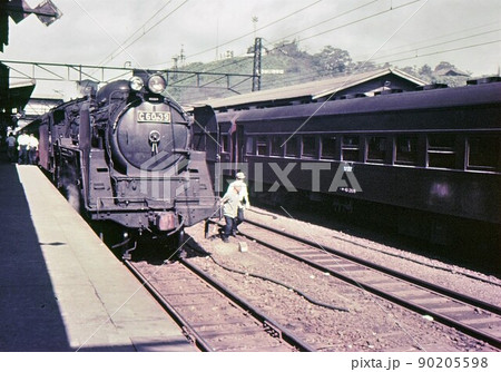 昭和42年 電化前の蒸気機関車が活躍していた常磐線 c60 平駅 福島県