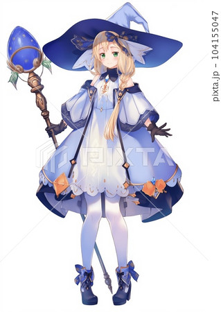 ファンタジー系の女性キャラクターのイラストのイラスト素材