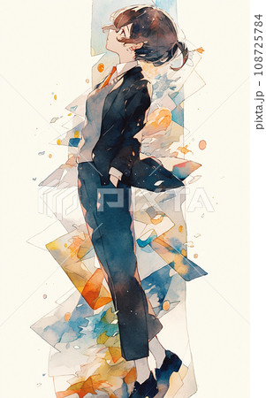 抽象的な女性 水彩画風イラストのイラスト素材 [108725784] - PIXTA