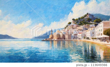 油絵 絵画 風景 景色 アート 芸術 イラスト素材のイラスト素材