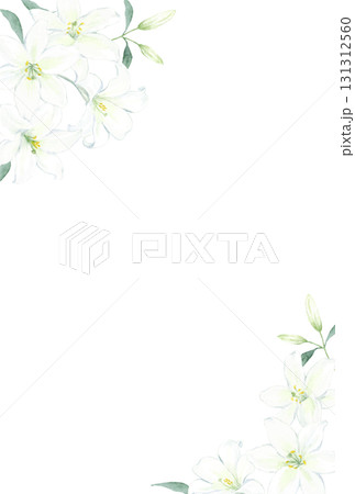 フレーム 花 百合 ユリ ゆりのイラスト素材 - PIXTA