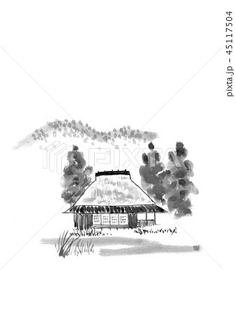 家 水墨画 house 住宅の写真素材 - PIXTA