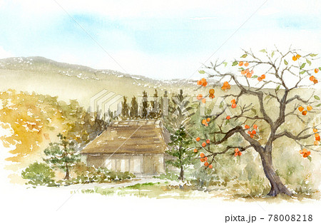 古民家 田舎 風景画 風景の写真素材 - PIXTA