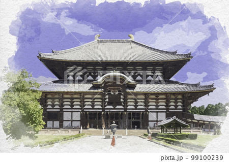 東大寺二月堂のイラスト素材 - PIXTA