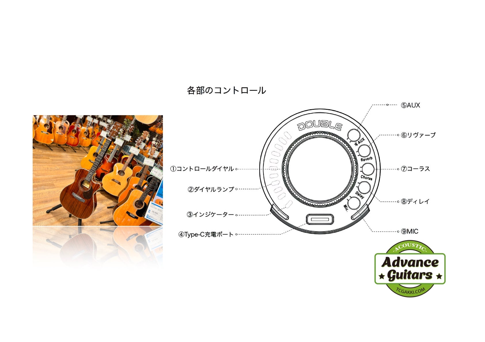 GA01RM アンプ不要！エフェクター内蔵ギター♬