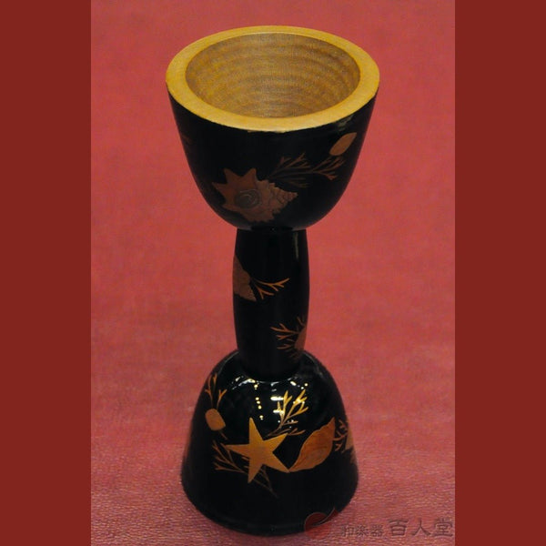 か*ろ様 小鼓 胴 鼓胴 鶴 Antique Kotsuzumi Drum Shell Pattern Makie