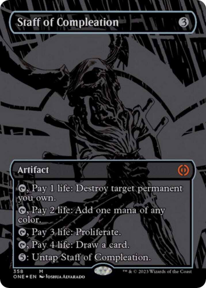 Staff of Compleation (Oil Slick Raised Foil) - Phyrexia: All Will