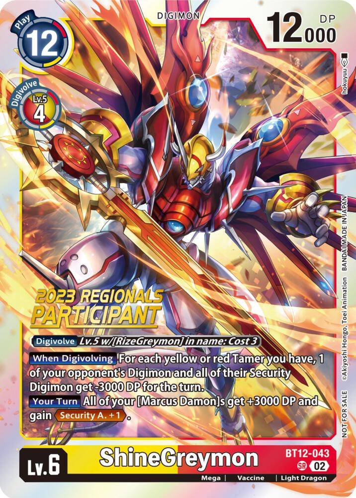 ShineGreymon (2023 Regionals Participant) - Across Time - Digimon
