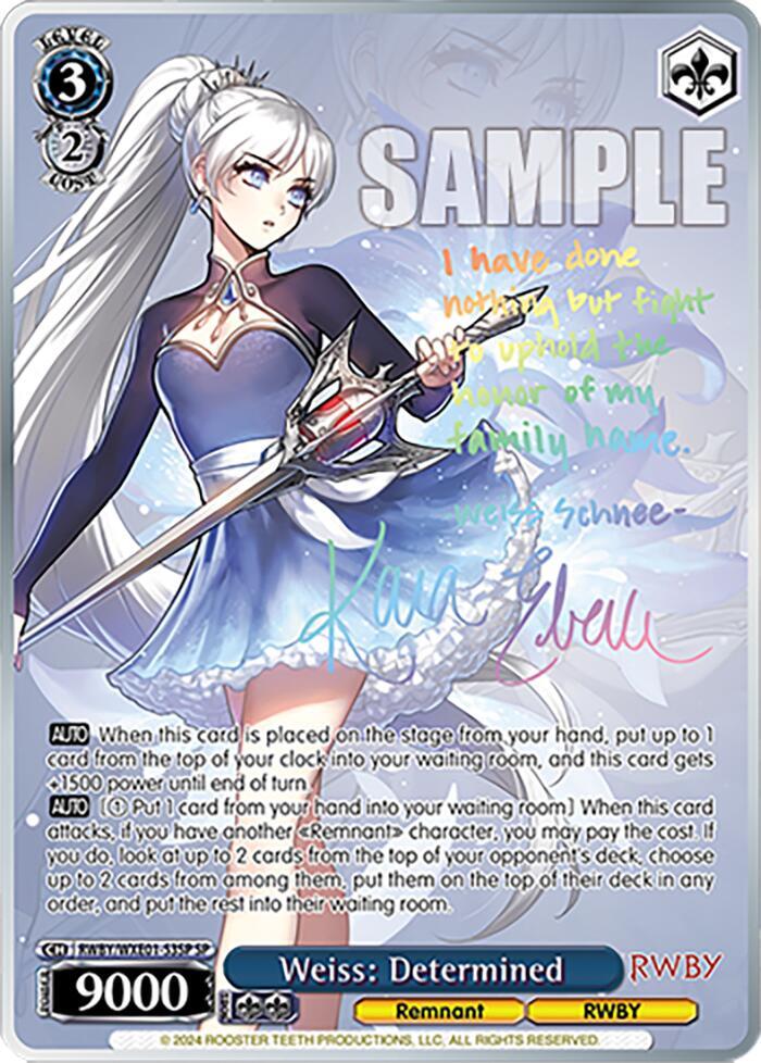 Weiss: Determined (SP) - RWBY Premium Booster - Weiss Schwarz