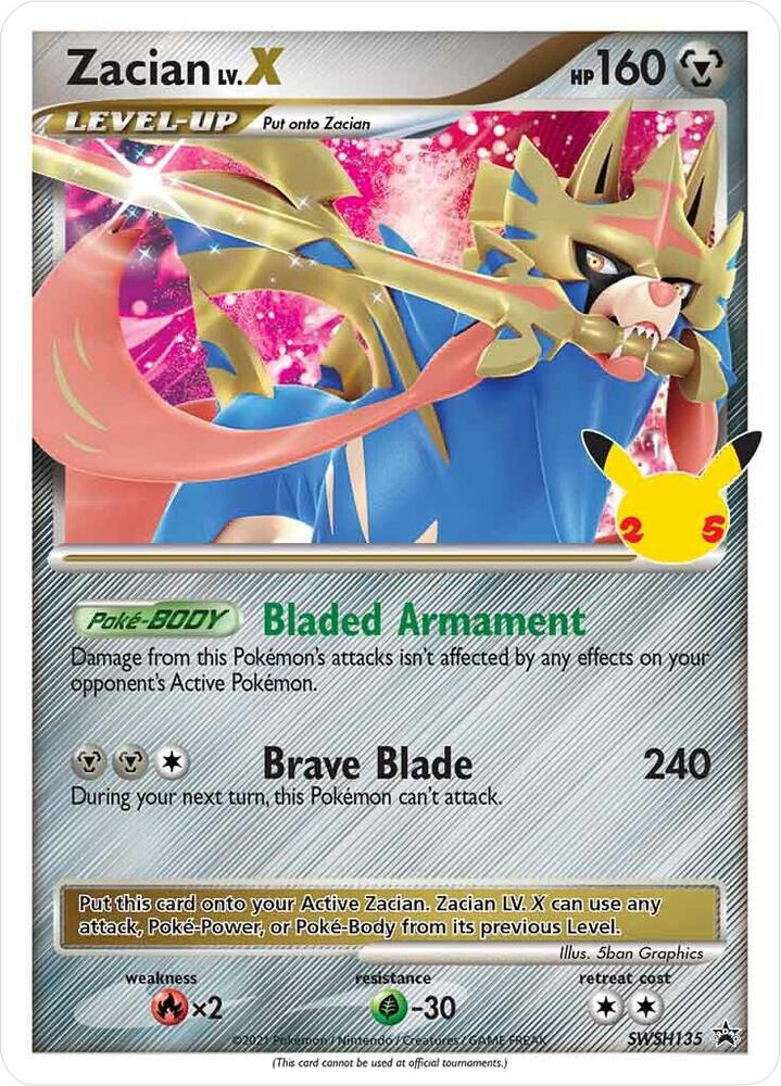 Zacian LV. X - SWSH135 - SWSH: Sword & Shield Promo Cards