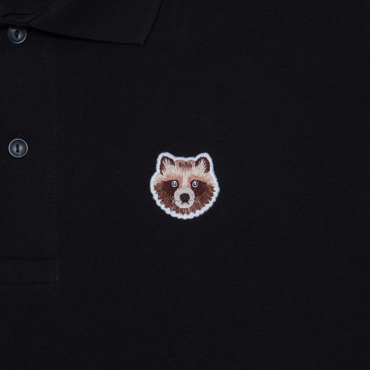 TANUKI Wappen Polo Shirt - Cotton Black – TANUKI STUDIO