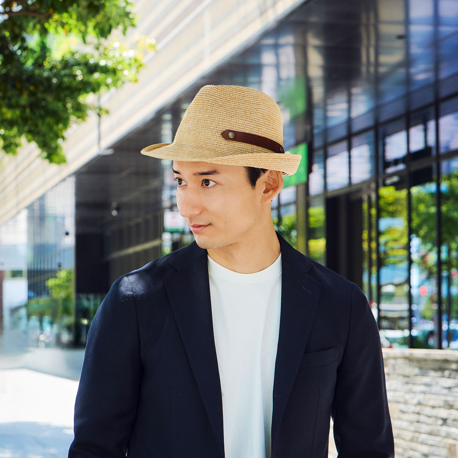 田中帽子店Dion ディオン 麻調ブレード・ハット 紳士用帽子 田中帽子店