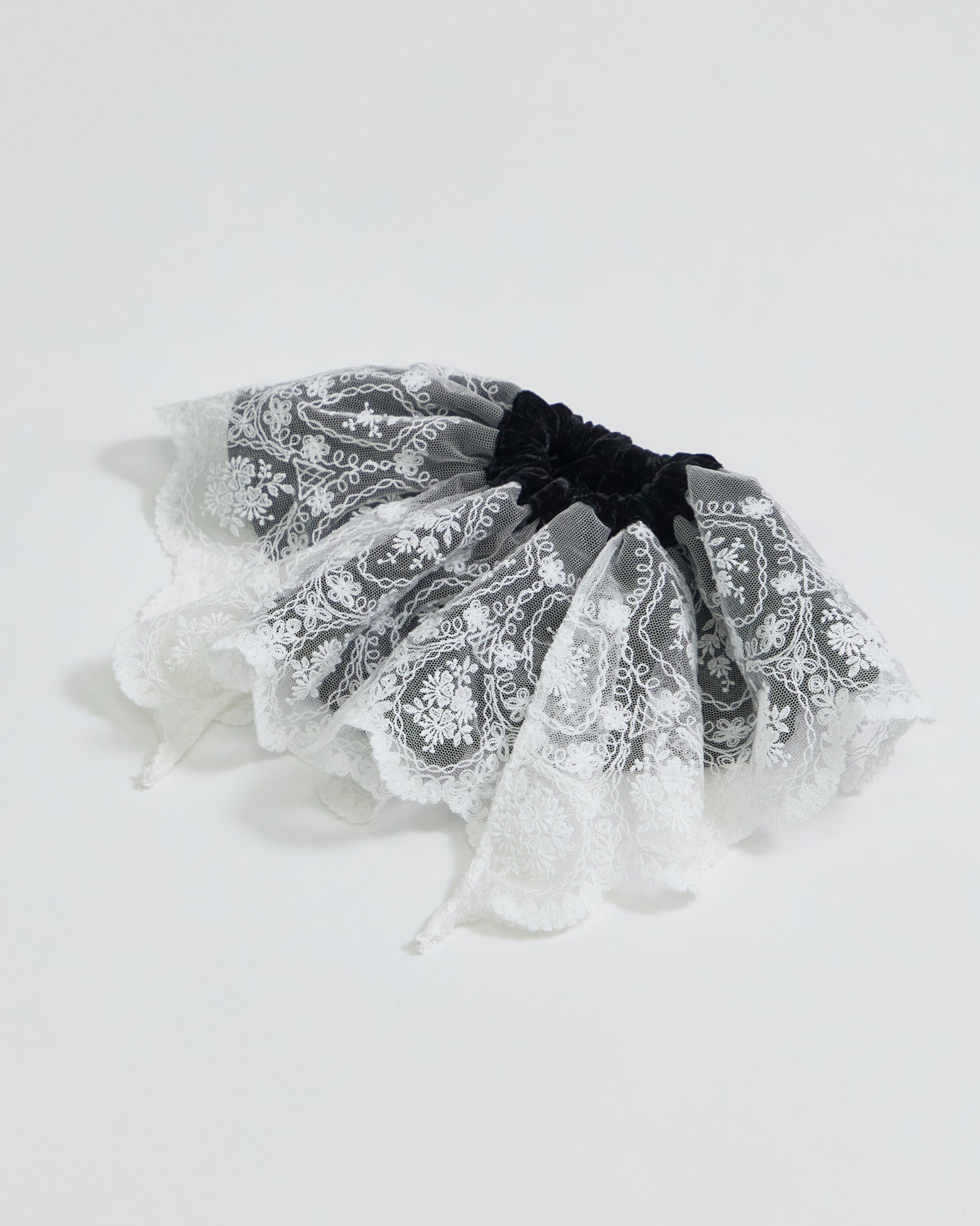 velour lace chou chou Black × White – tanakadaisuke
