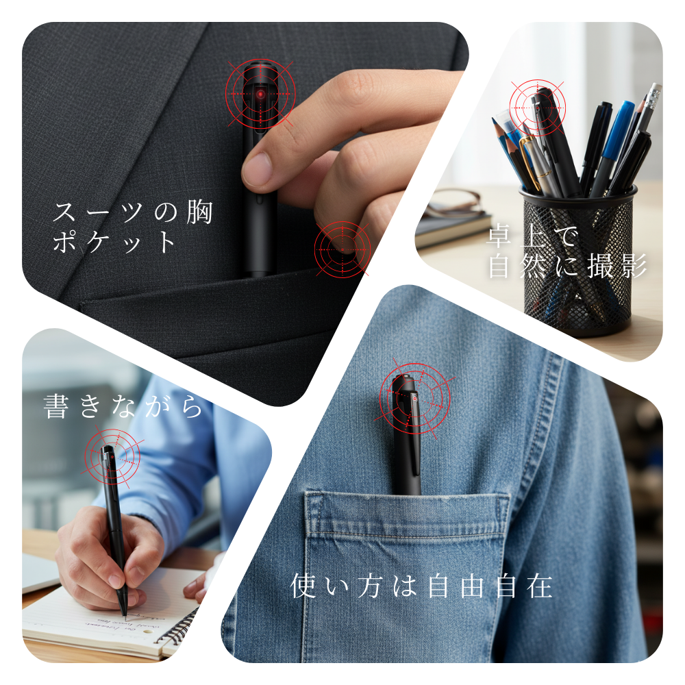 匠ブランド ペン型カメラ ボールペン型小型カメラ 高画質 長時間録画