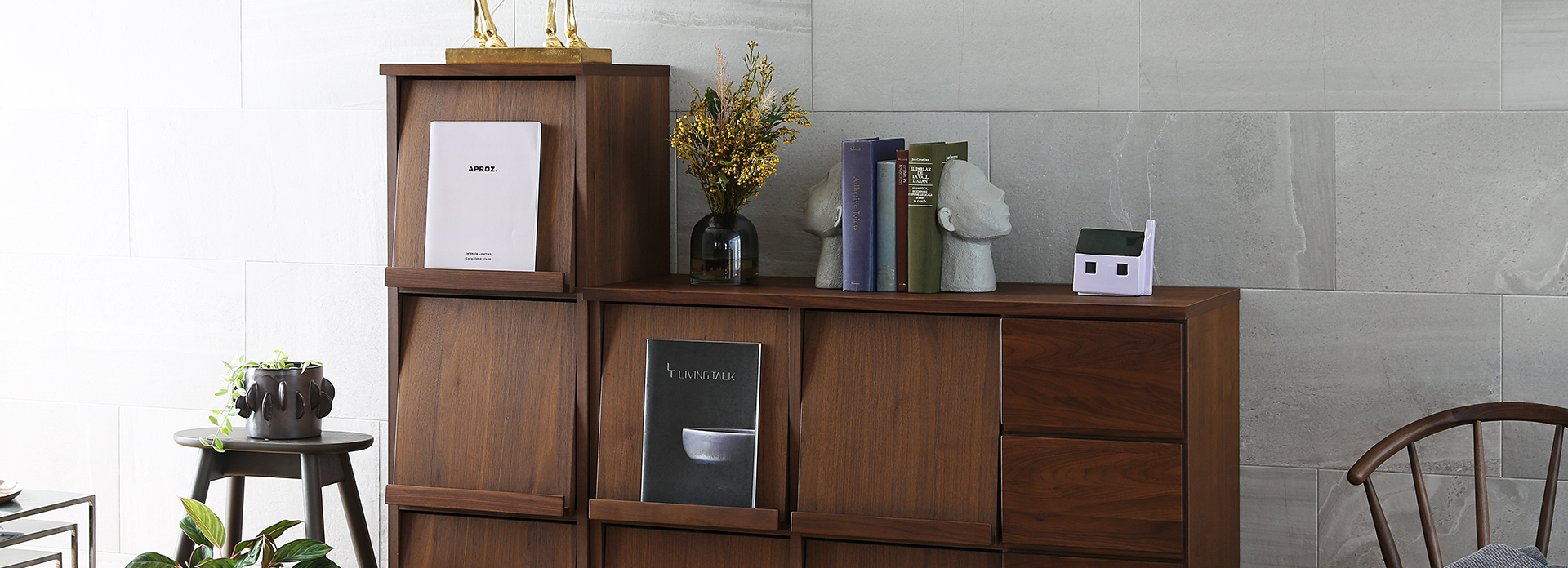 レッチェ 68マガジンレコードラック WALNUT(W68×D39.5×H95.5cm)税込